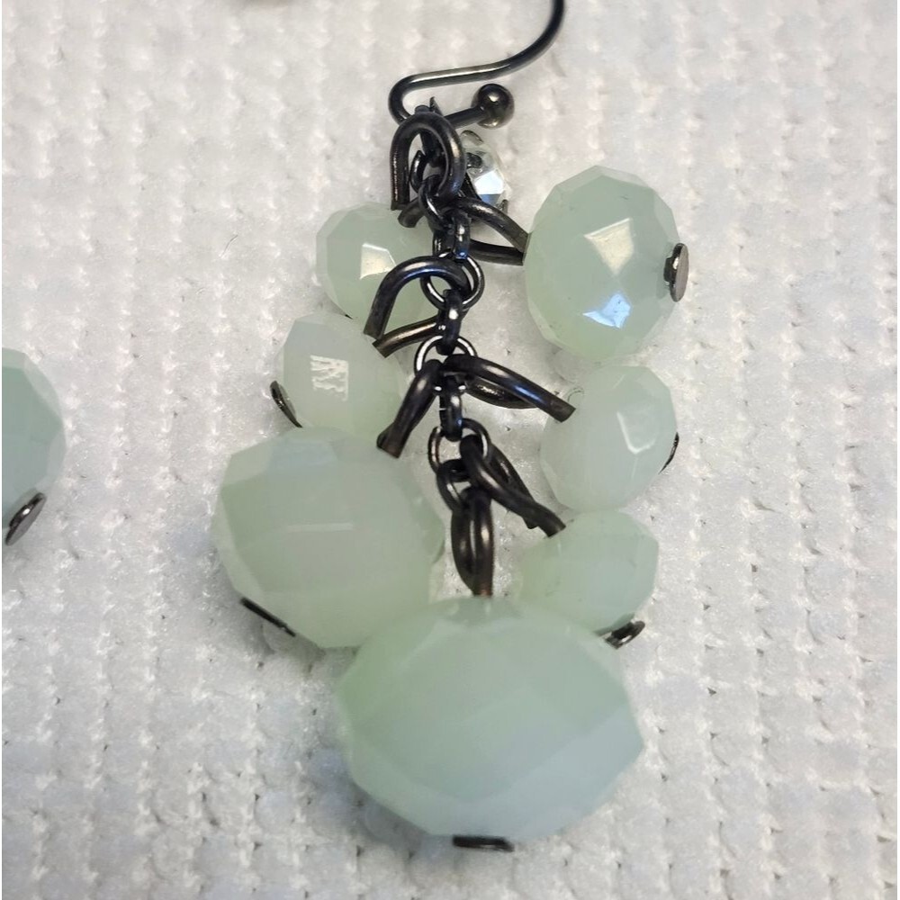 Elegant Mint Green Dangle Earrings - Picture 3 of 3